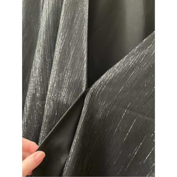 Madewell Black Shimmer Lyric Wrap Top Size Large Style #AF678 - Picture 2 of 8